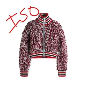 Red and White Textured Jacket